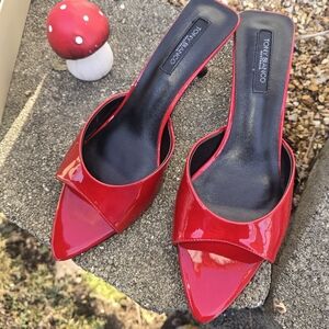 NEW Tony Bianco Dreamer/Fluke  Scarlet Red Patent Leather Mules